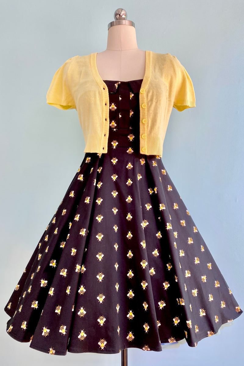 Black Bee Fold-Over Dress by Eva Rose