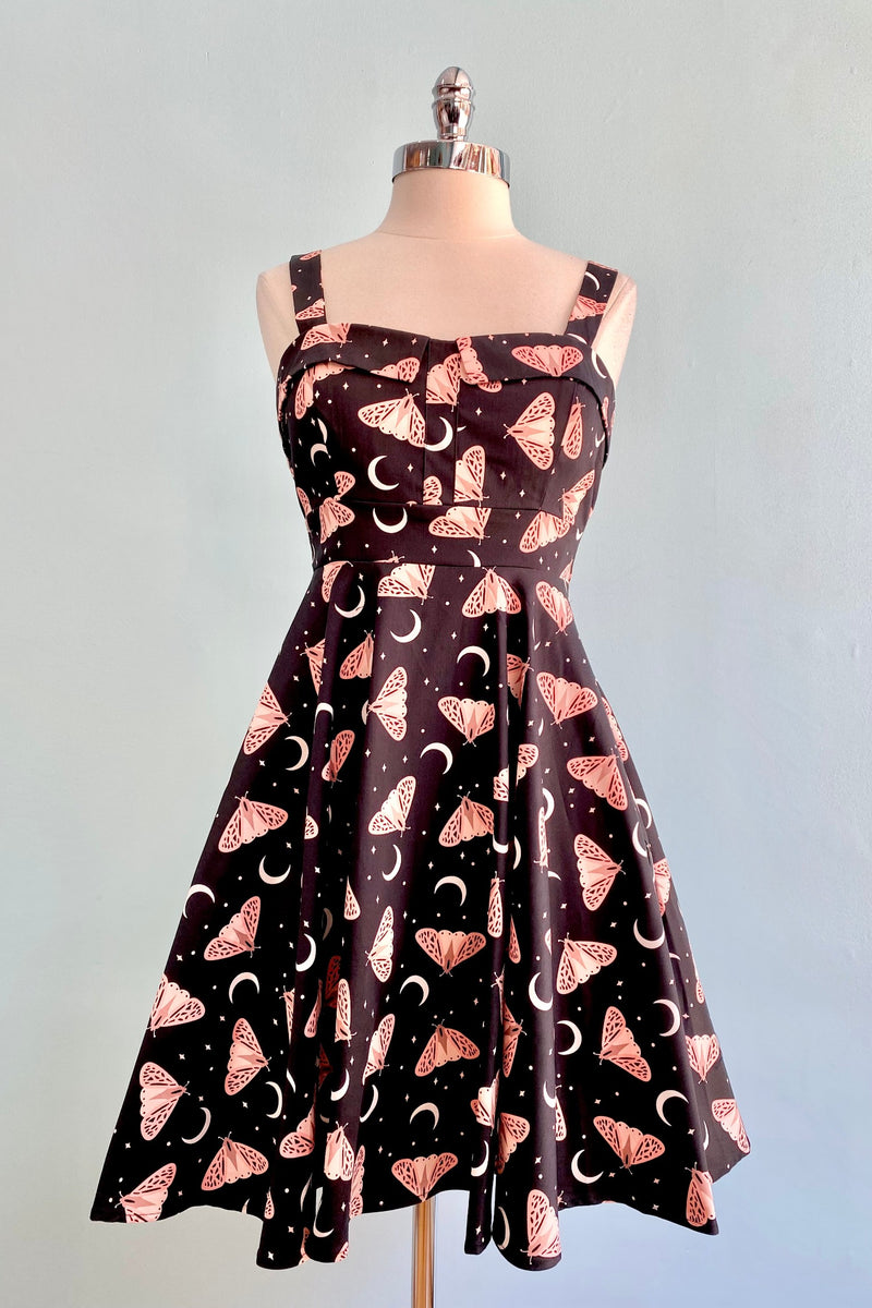 Peach Moth and Moon Fold-Over Dress by Eva Rose – Modern Millie Peach Moth and Moon Fold-Over Dress by Eva Rose – Modern Millie