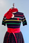 Striped and Heart Short Sleeve Sweater by Hell Bunny