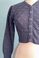 Storm Blue Basket Knitted Leah Cardigan by Palava