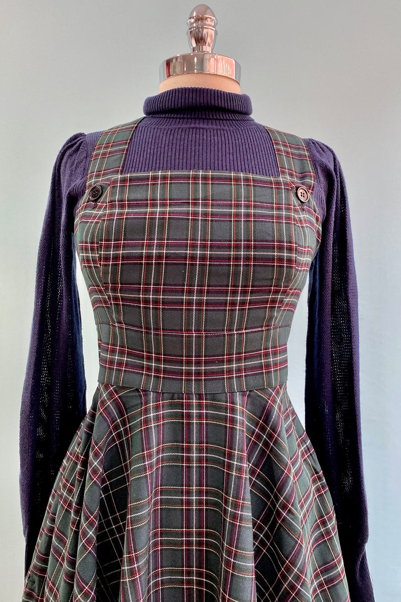 Green Plaid Peebles Pinafore Dress by Hell Bunny – Modern Millie