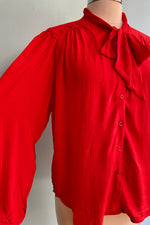 Red Bow Top Button Down by Tulip B.