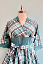 Turquoise Plaid Flannel Dress by Heart of Haute