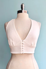 White Halter Crop Top