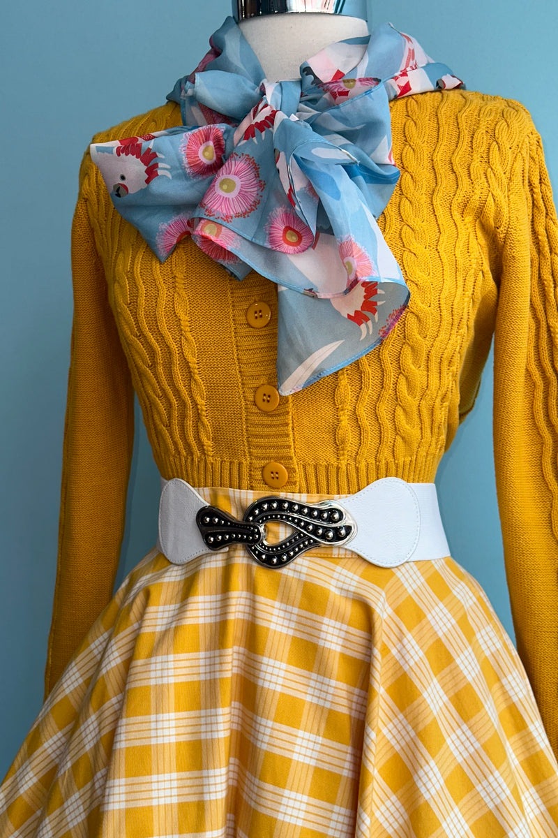 Mustard Plaid Circle Skirt by Heart of Haute