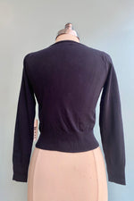 Navy Long Sleeve Cropped Cardigan