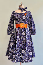 Royal Cloisonne Jenni Dress in Blue and White Floral by Heart of Haute