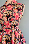 Pink and Orange Floral Shirt Dress by Orchid Bloom