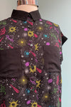 Space Andromeda Button Down Top by Hell Bunny