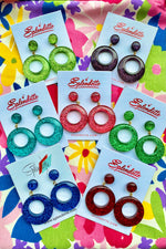 Multiple Colors! Glitter Drop Earrings by Splendette