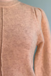 Puff Long Sleeve Pullover Sweater in Ivory