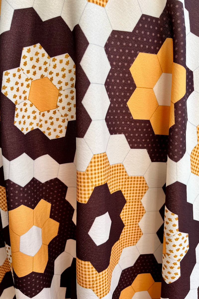 Honeycomb 60's Style Puff Sleeve Dress