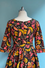 Final Sale Brown Crayon Floral Woven Aria Dress by Miss Lulo