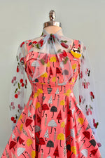 Final Sale Peachy Umbrellas Fold-Over Dress by Eva Rose