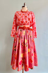 Grapefruit Button Front Full Skirt