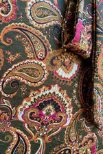 Olive Paisley Floral Wrap Dress