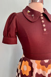 Honeycomb 60's Style Puff Sleeve Dress