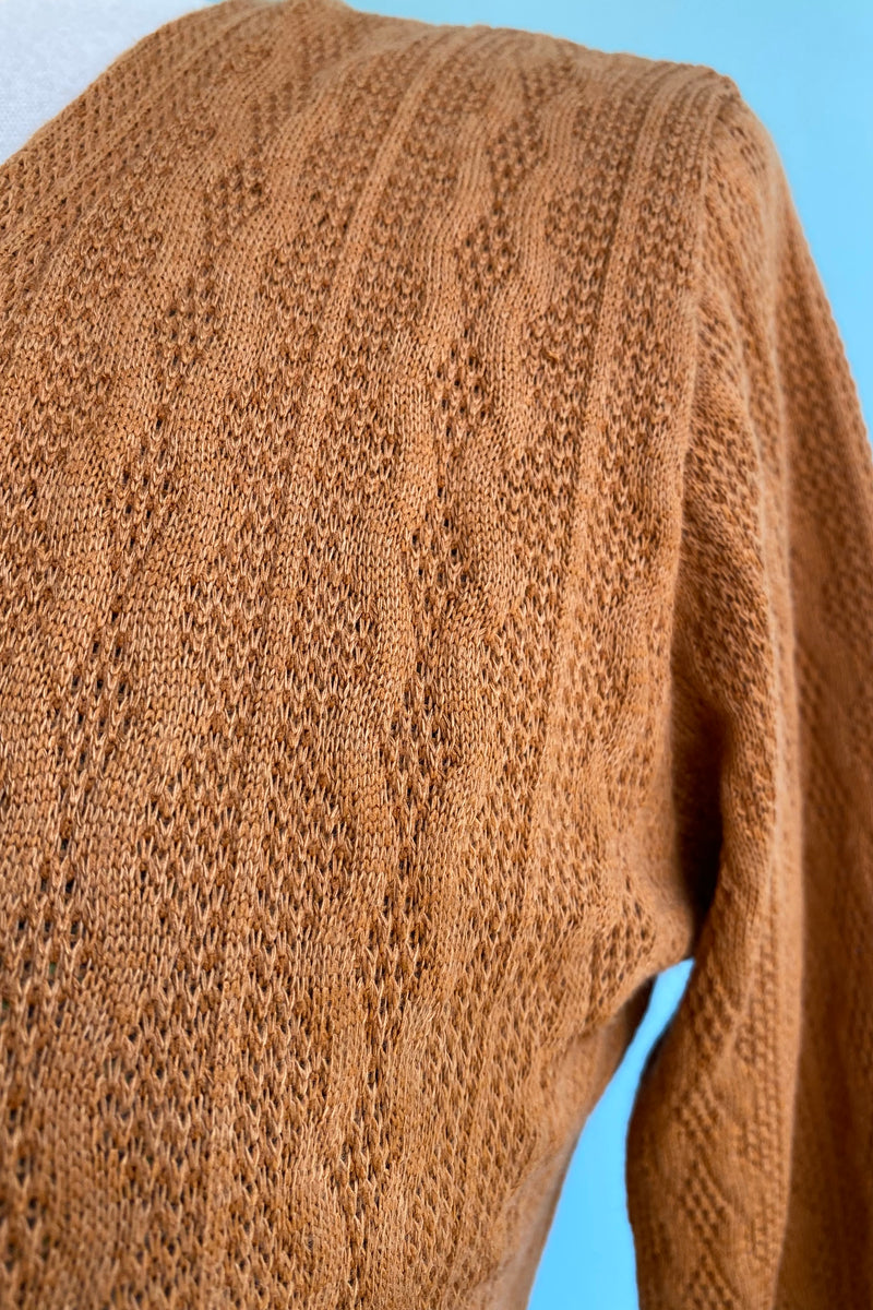 Caramel Cableknit Sweet Sweater by Heart of Haute