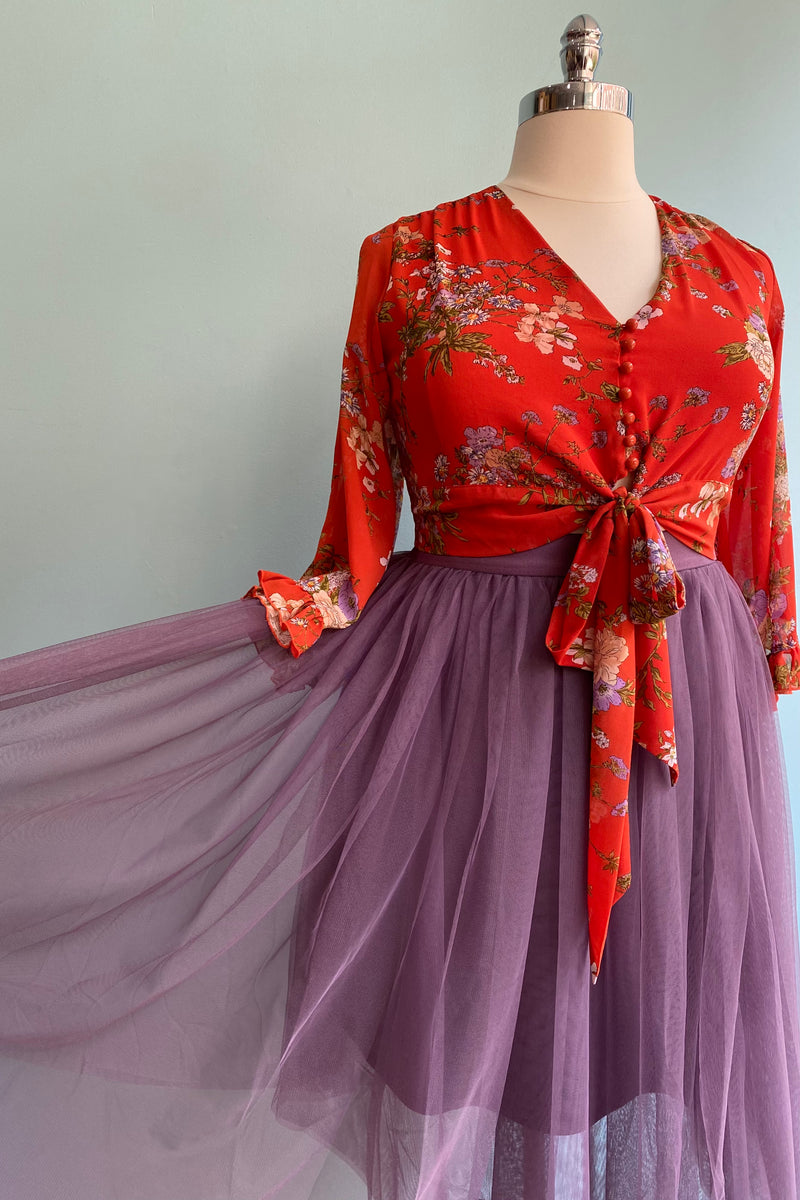 Lavender Mesh Tulle Skirt