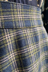Winter Plaid Sage Navy Sophie Skirt by Timeless London