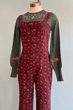 Burgundy Floral Irie Jumpsuit by Timeless London