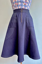 Denim Blue Patch Pocket Skirt