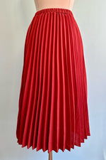 Rust Pleated Midi Skirt