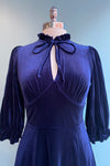 Navy Velvet Orion Dress by Hell Bunny