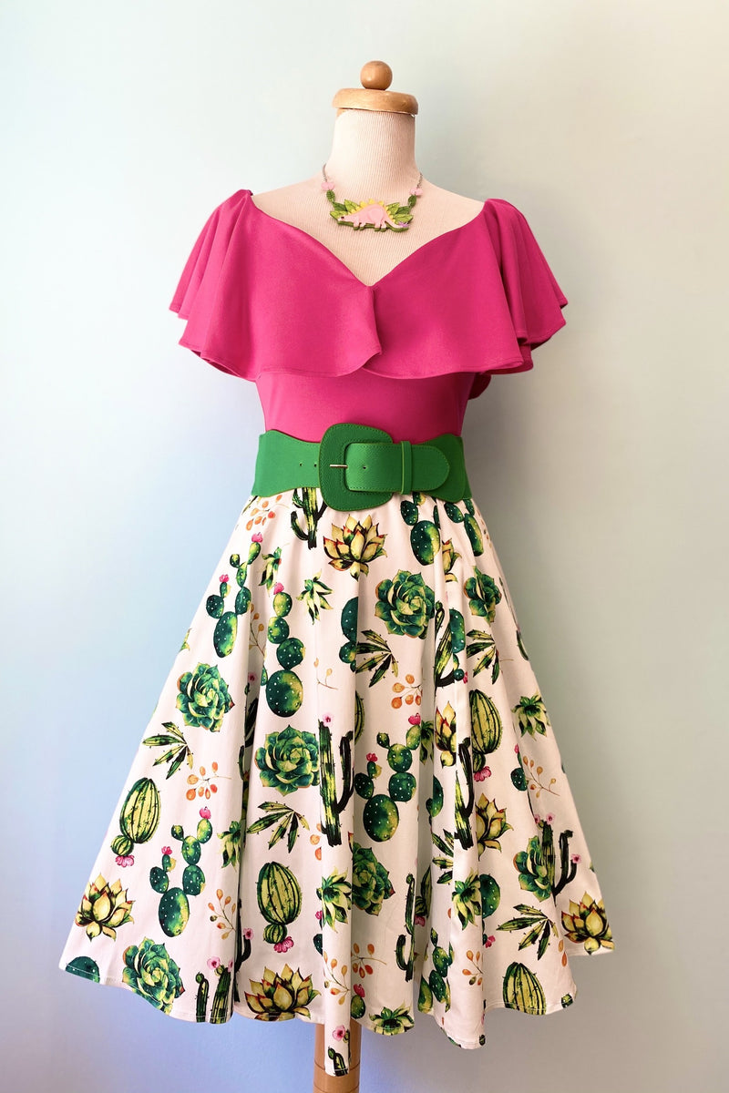 Final Sale Cactus and Succulent Full Skirt by Eva Rose