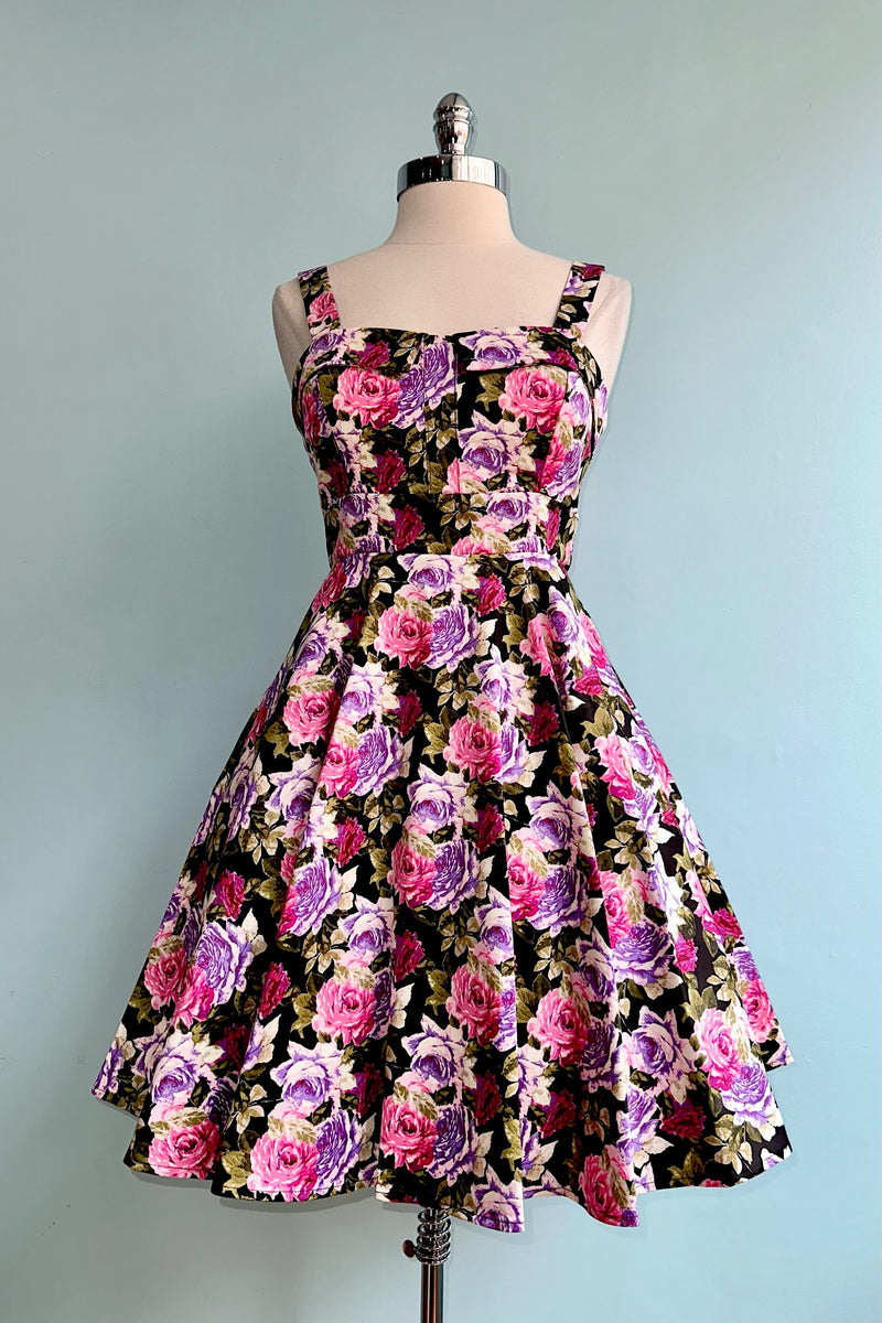 Fuchsia and Purple Rose Fold-Over Dress by Eva Rose – Modern Millie