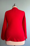 Long Sleeve Red Imagine Bow Top by Heart of Haute