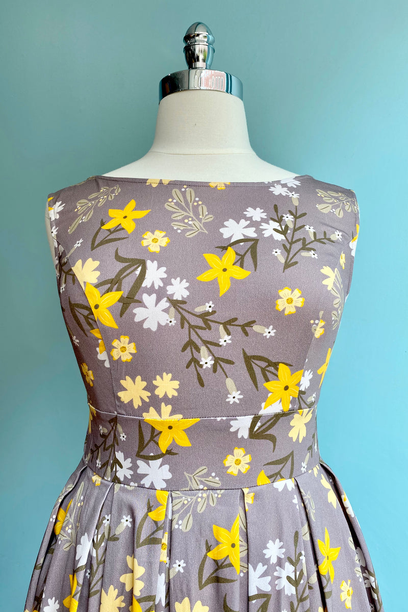 Harvest Golden Floral Lily Dress by Miss Lulo