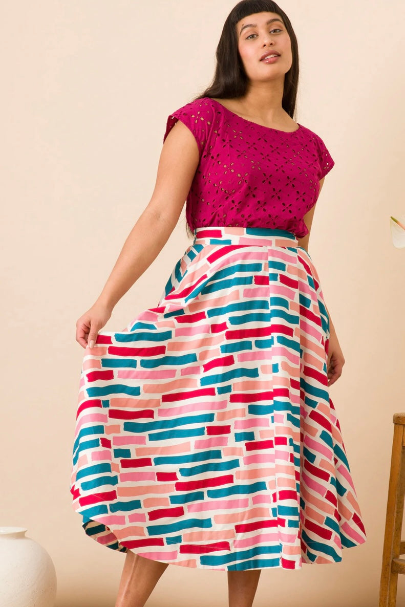 Painted Stripe Sandy Skirt by Emily and Fin