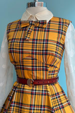Mustard Plaid Swing Dress by Orchid Bloom