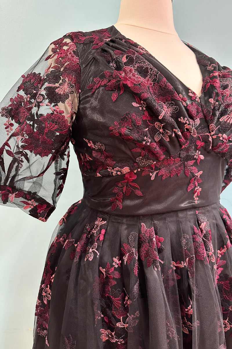Agnetha-Lou Embroidered Mesh Occasion Dress by Miss Candyfloss