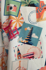 Postcard Flutter Sleeve Romper by Voodoo Vixen