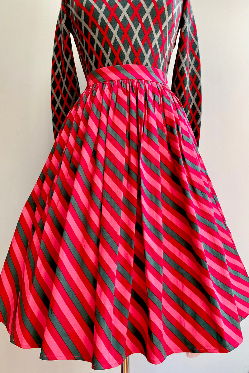 Berry Stripe Jasmine Skirt by Collectif