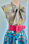 Mint Floral Bow Top by Retrolicious