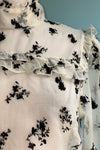 Ivory Top with Black Flocked Flowers