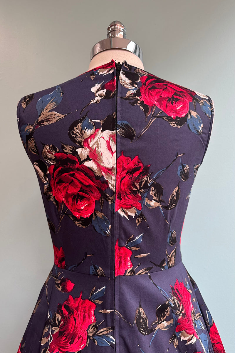 Final Sale Navy & Red Floral Dress by Orchid Bloom