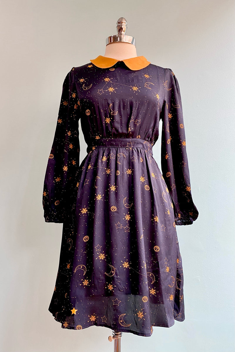 Navy Celestial Peter Pan Collar Dress by Tulip B.