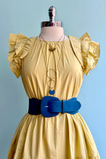 Ruffle Shoulder Mini Dress in Yellow