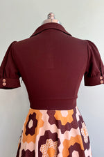 Honeycomb 60's Style Puff Sleeve Dress