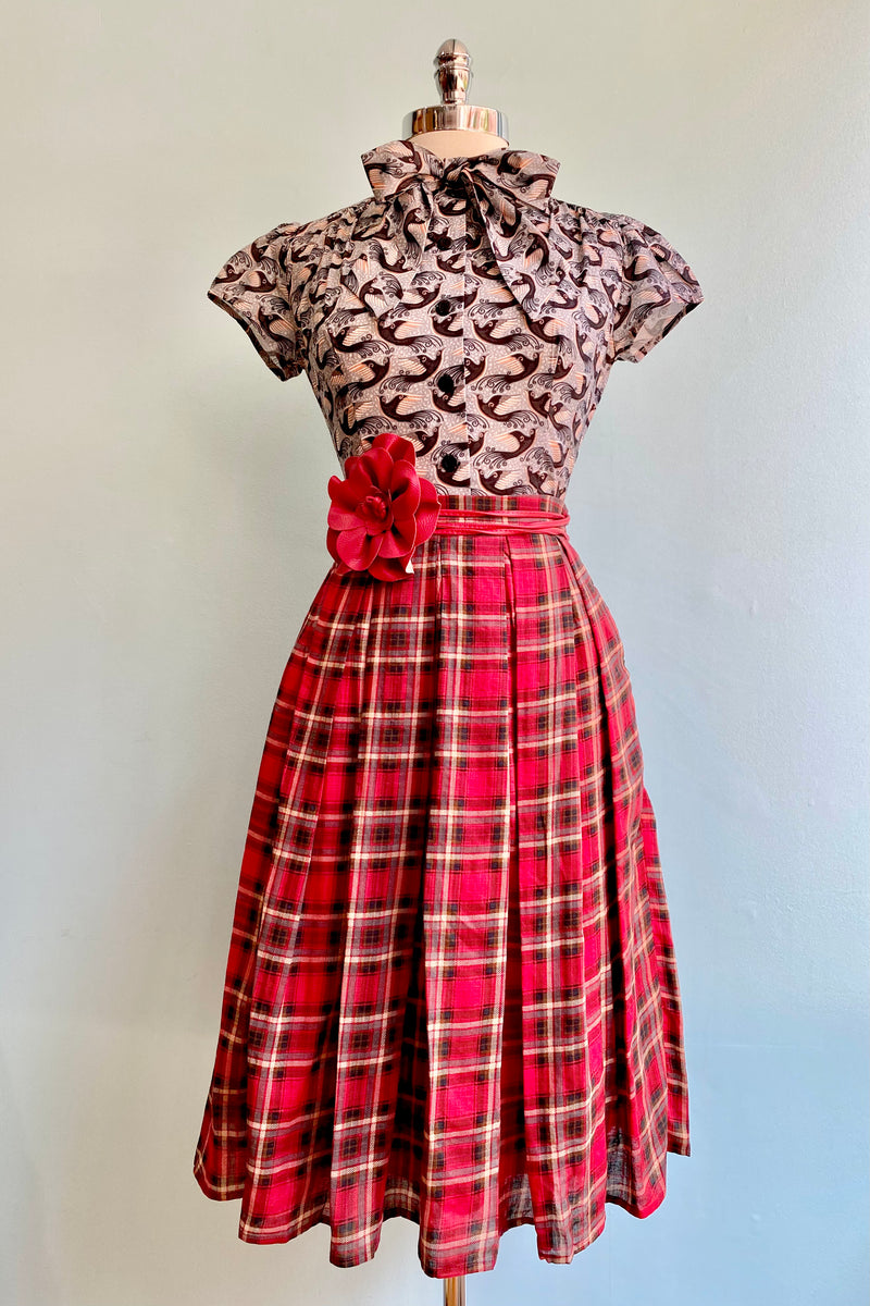 Red Plaid Full Skirt by Tulip B.