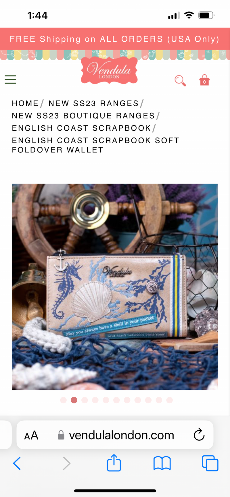 English Coast Scrapbook Soft Foldover Wallet by Vendula