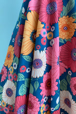 Teal Gerbera Floral Fold-Over Dress by Eva Rose