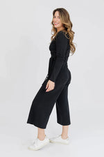Black Long Sleeve Rita Jumpsuit  by Mata Traders
