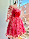 Pink and Red Glitter Hearts Baby Doll Dress