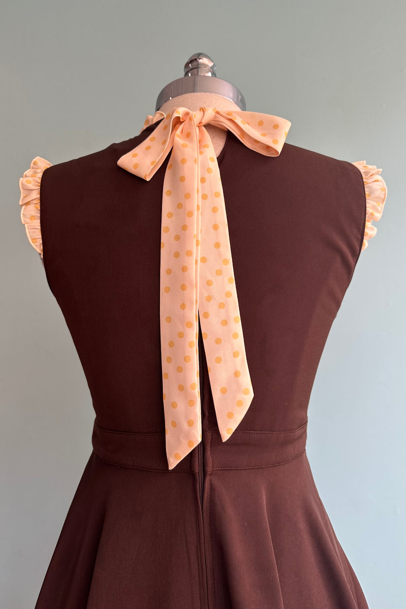 Brown Dress with Embroidered Butterfly Bodice