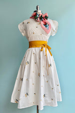 Spring Flowers Embroidered White Dress by Voodoo Vixen